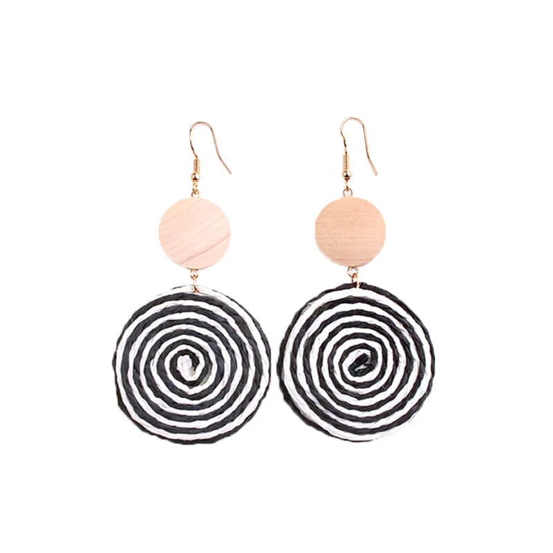 Wooden spiral earrings